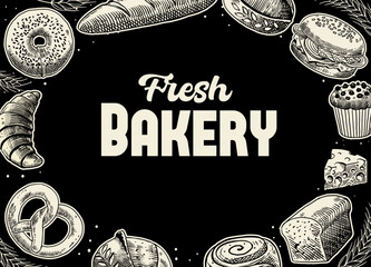 Bakery Poster Flyer in Vintage Style