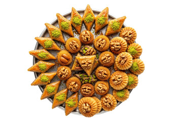 pistachio baklava circular platter display