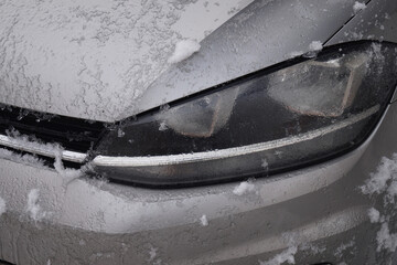 Frozen car extremely low temperatures