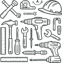 Repair Service and Maintenance Tool Kit Doodle