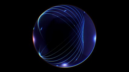 A dynamic detailed graphic sphere that animates on a loop. This sphere is rendered on black for easy overlays and can be used for logo insignias, AI Voice Audio graphic elements, HUD design, and Lower