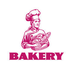 Vintage Style Logo Women Chef