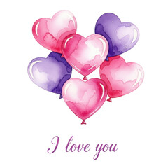 Colorful heart balloons