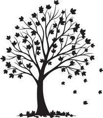 Obraz premium Tree with falling leaves