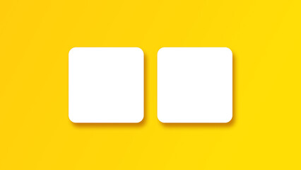Rounded square business card mockup on yellow background