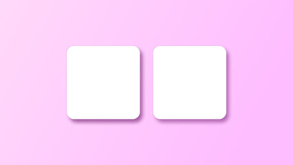 Rounded square business card mockup on pink background