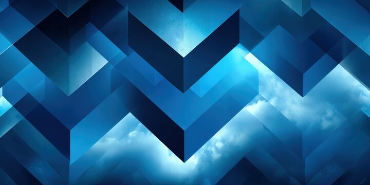 Abstract blue geometric chevron pattern overlapping for modern business backgrounds.

