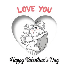 Couple embracing on valentine's day