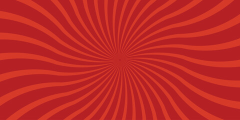 Dynamic red swirling sunburst pattern with lighter red curved lines radiating from a central point, creating a powerful and energetic background for graphic design, motion graphics, and intense