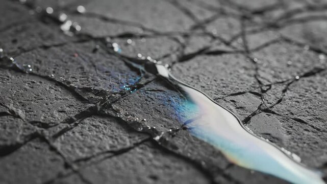 Water on cracked surface