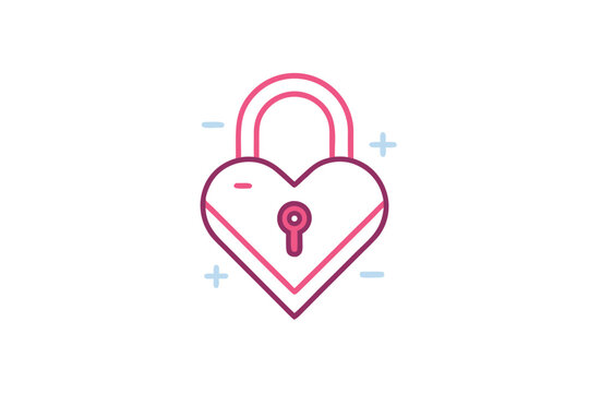 heart shaped lock minimal keyhole icon