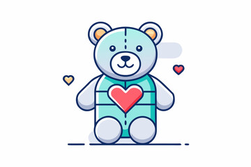 teddy bear holding heart icon