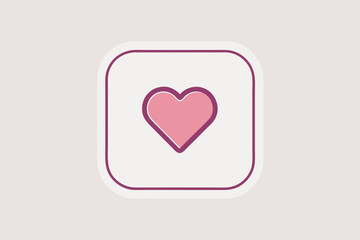 rounded corner background with heart icon