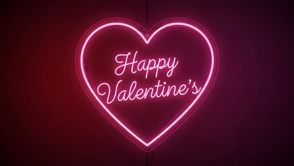 Happy valentines day wishes with neon heart and romantic love message