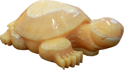 Feng Shui turtle statue on a transparent background
