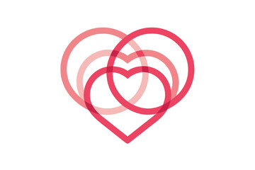 overlapping heart shapes icon