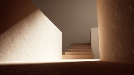 Minimalist architectural staircase with dramatic lighting for modern design inspiration