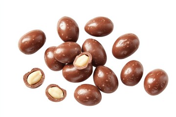 Delightful chocolate-covered peanuts captured in a close-up shot.