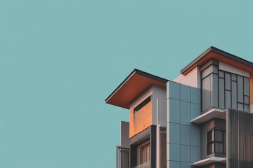 Sleek architecture complemented by a clear sky backdrop.