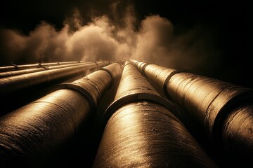 The interplay of light and shadow enhances the industrial aesthetic.