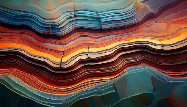 geologic rock layers strata ai generated
