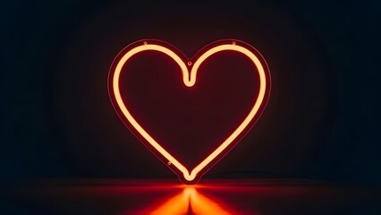 Happy valentine's day heart shaped light love symbol on dark background