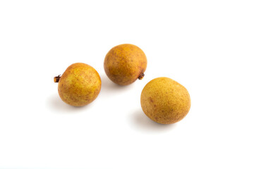 Fototapeta premium Ripe Longan isolated on white, side view, close up