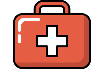 Obraz premium Red First Aid Kit Icon Medical Emergency Symbol Design