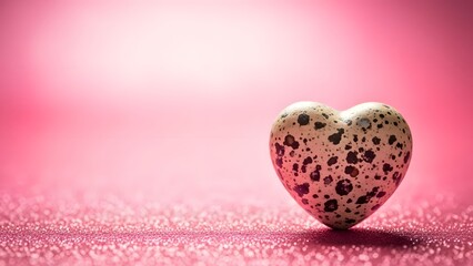 Happy valentine's day heart with love spots on pink background