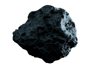 Asteroid isolated on transparent background. Cut out Meteorite 3D rendering