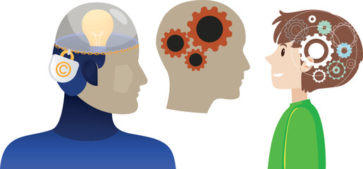 Middle Class Mindset Concept Illustration with Mental Trap and Repetitive System Symbols, Personal Growth Awareness Vector Design