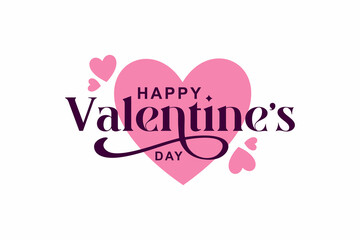 Happy Valentines Day typography poster with handwritten calligraphy text, Happy valentine's day Vector illustration	
