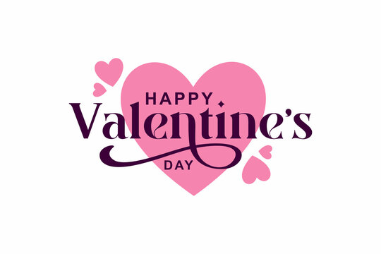 Happy Valentines Day typography poster with handwritten calligraphy text, Happy valentine's day Vector illustration	
