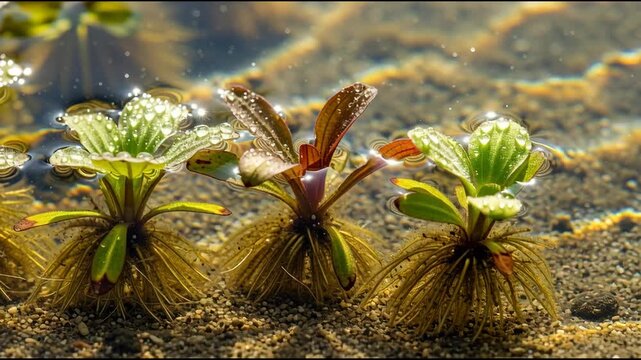 Aquatic Rosette Plants A CloseUp View of Underwater Flora.