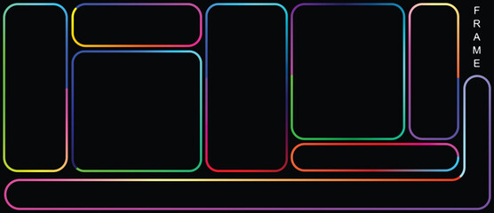 Vibrant gradient frame template for modern graphic design projects.