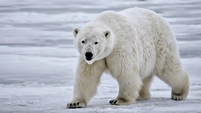 Polar Bear in ice snow