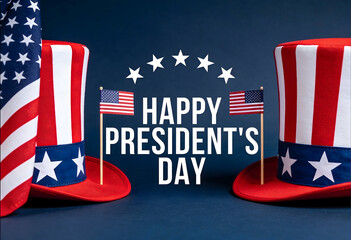 Celebrating president day with patriotic symbols and american flags for national holidays occasion is time to honor american leaders