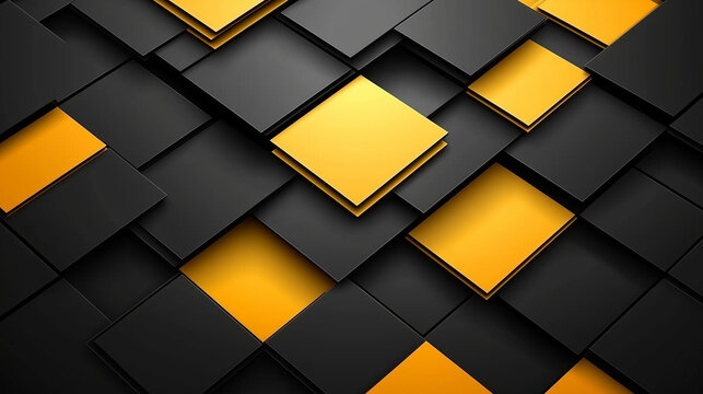 Abstract black and yellow geometric pattern background design  