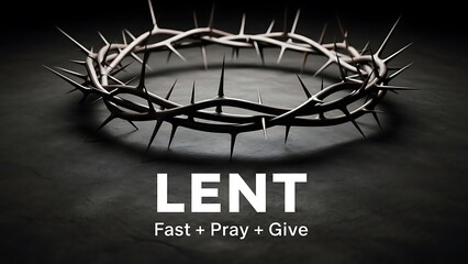 Crown Thorns With Lent Text