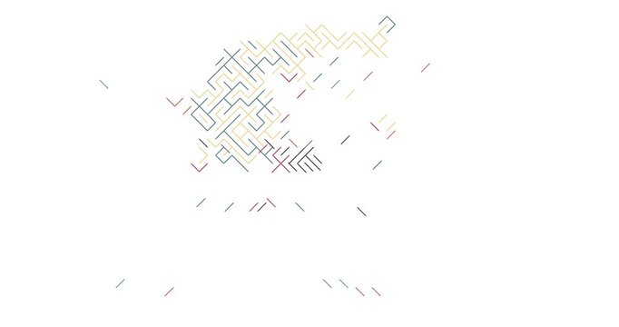 Tech Lines Building Greece Map Silhouette Background