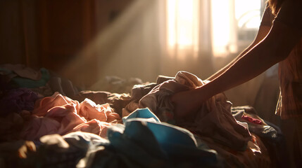 Domestic Routine Calm, Mindful Household Task, Cozy Home Life Moment
