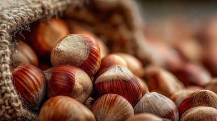 close up of hazelnuts