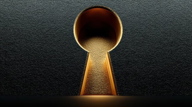 create a key hole in dark and golden