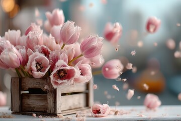 Saffron crocus in a delicate ivory pot on a golden tray
