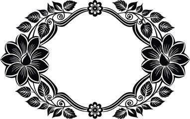 round frame with floral ornament