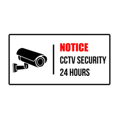 CCTV, Warning 24 Hour Video Surveillance Symbol Sign, Vector Illustration, Isolate On White Background Label