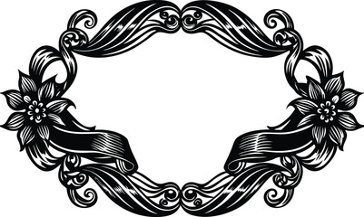 vintage frame with floral ornament