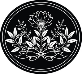 black and white flower