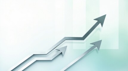 Tema empresarial abstracto con flechas ascendentes formadas por elegantes líneas metálicas