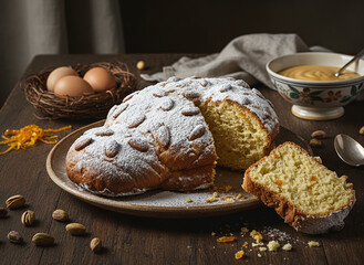 Artistic Editorial Food Photography of Italian Colomba Pasquale